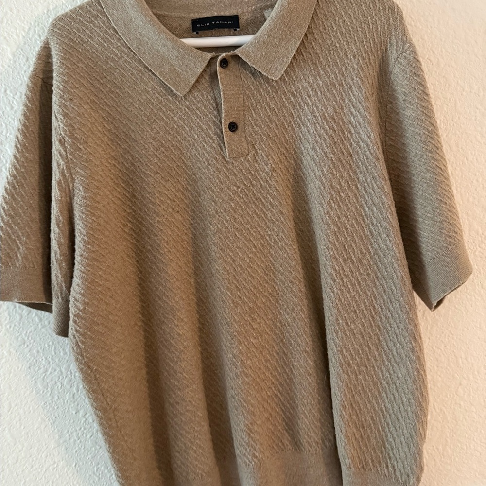 Elie Tahari Men's Tan Polo Shirt
